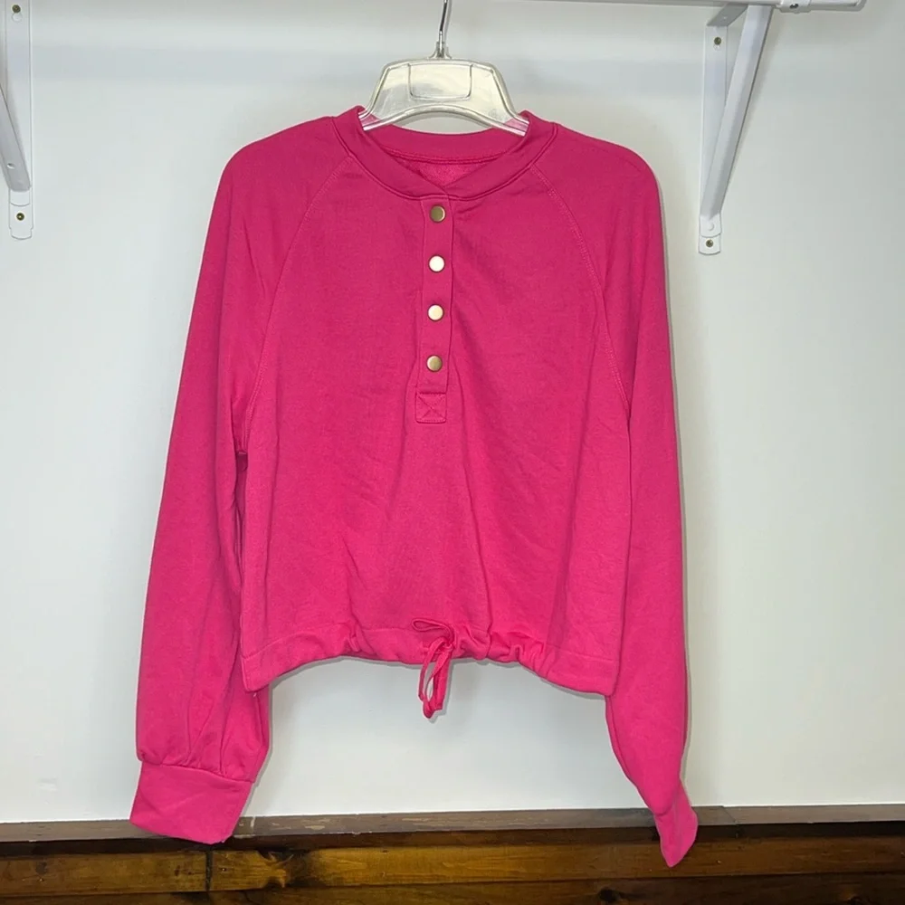 Amazon‎ Pink Cropped Crewneck Sweatshirt- M